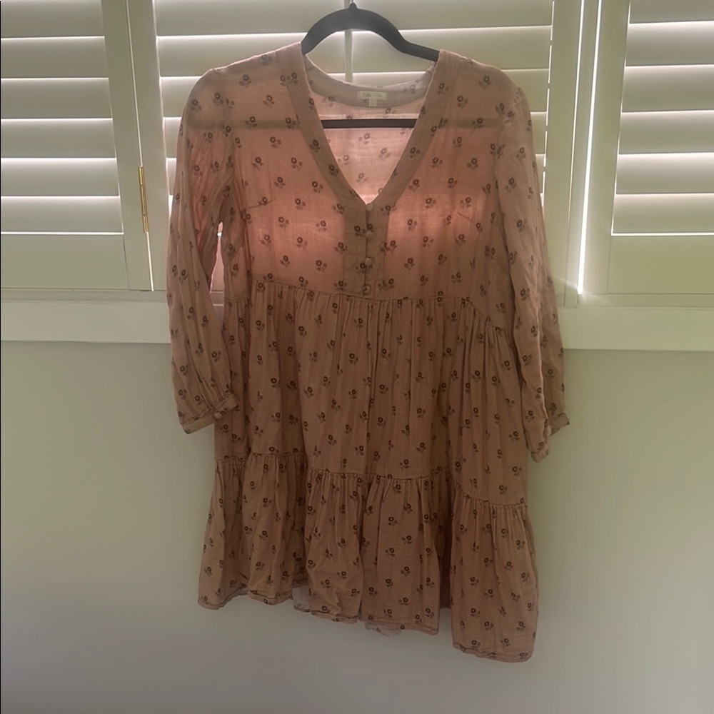 Rylee and Cru Brown Floral Dress
